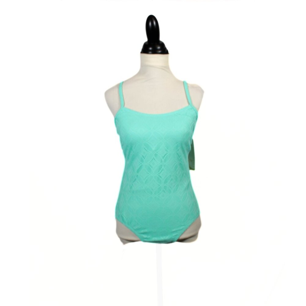 Catalina Aqua Mint Crochet One-Piece Swimsuit - Size L, NWT